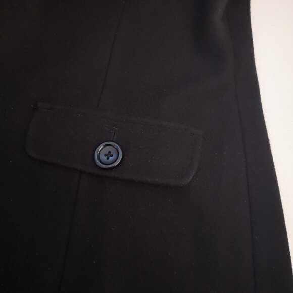 Reitmans Ladies Black Fully Lined 3 Button Closure Pea Coat - Picture 7 of 9